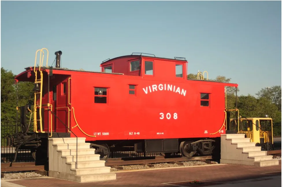 Red Caboose No. 308 beside the Princeton Railroad Museum