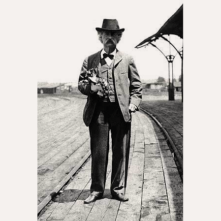 Mark Twain, portrayed by a living-history reenactor at the museum